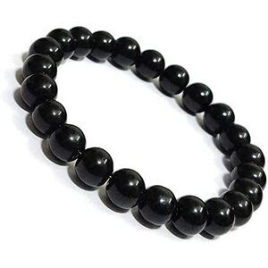 Black Tourmaline Bracelets Bead (8 Mm), Round Natural Gemstones Bracelets